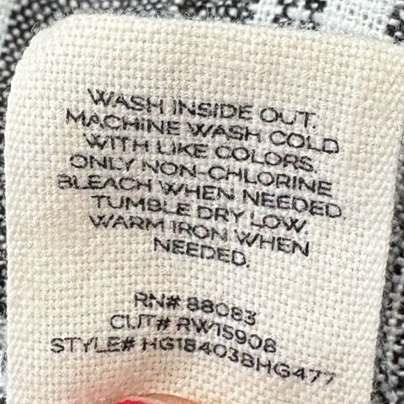 Happily Grey Linen Blend Striped Wide Leg Pants XL Paperbag Waist Belted Casual - Picture 14 of 14